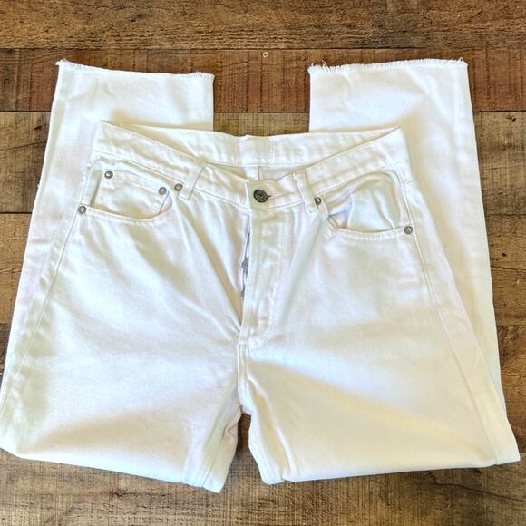 Boyish White Jeans The Tommy High Rise Straight Size 27 Authentic Rigid Raw Hem - Picture 4 of 10